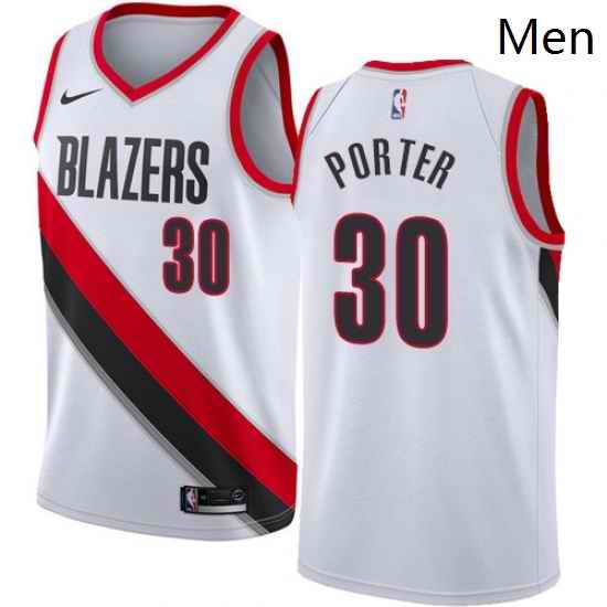 Mens Nike Portland Trail Blazers 30 Terry Porter Authentic White Home NBA Jersey Association Edition